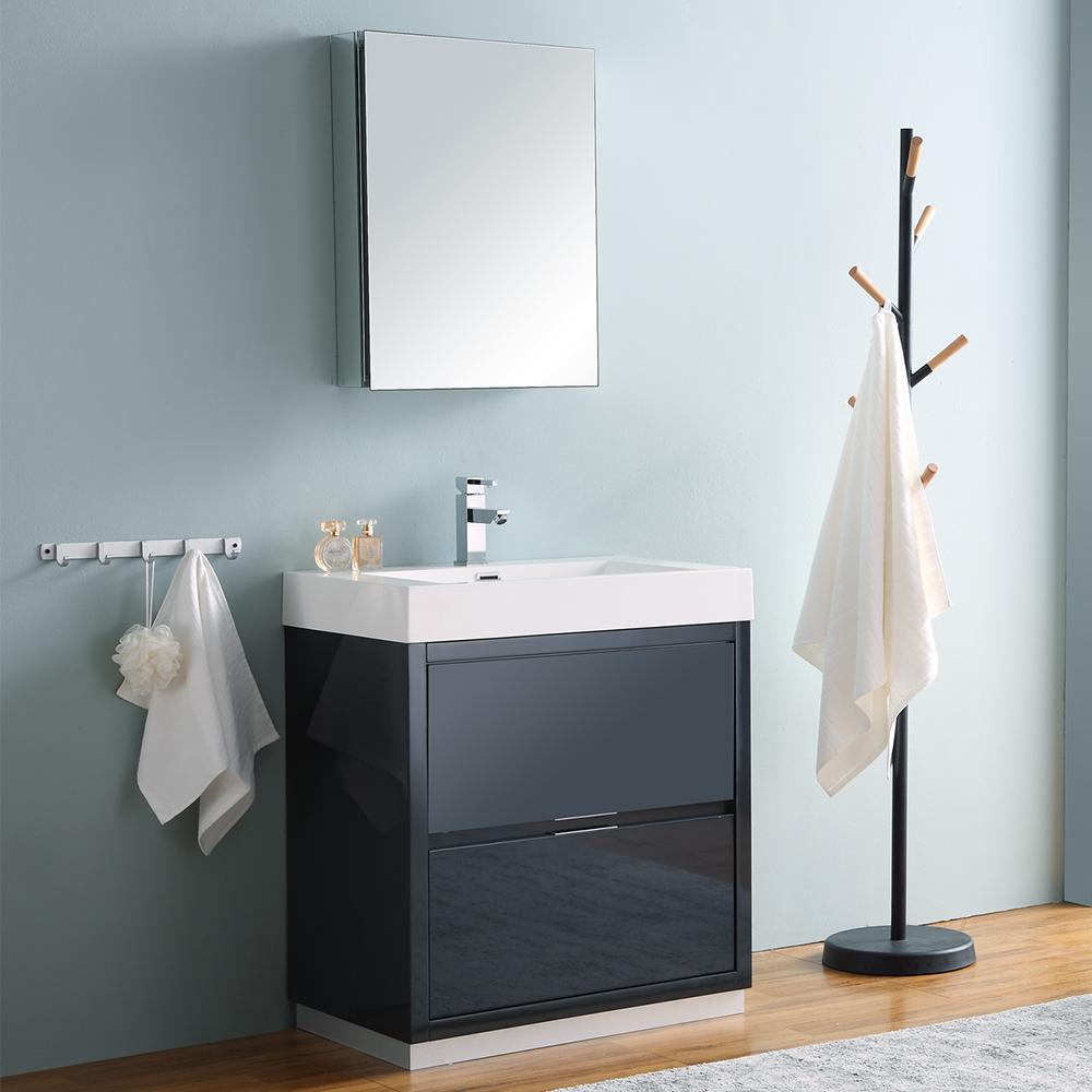 Fresca-Valencia-30"-Dark-Slate-Gray-Free-Standing-Modern-Bathroom-Vanity-w/-Medicine-Cabinet-(FVN8430GG)