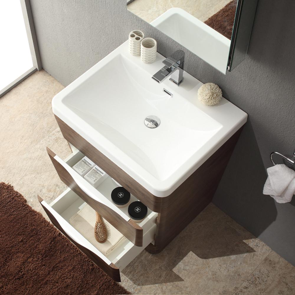 Fresca Milano 26" Rosewood Modern Bathroom Vanity w/ Medicine Cabinet