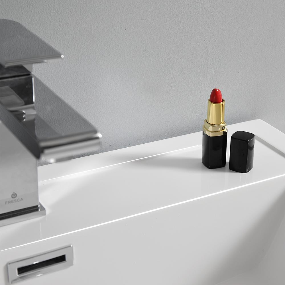 Fresca Tuscany 24" Glossy White Wall Hung Modern Bathroom Vanity w/ Medicine Cabinet