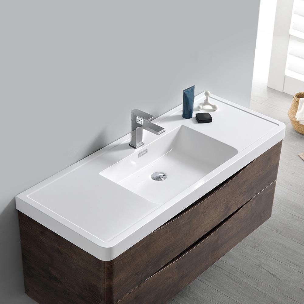 Fresca Tuscany 48" Rosewood Wall Hung Modern Bathroom Vanity w/ Medicine Cabinet