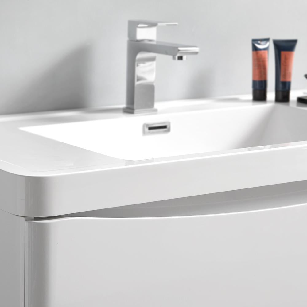 Fresca Tuscany 32" Glossy White Free Standing Modern Bathroom Vanity w/ Medicine Cabinet