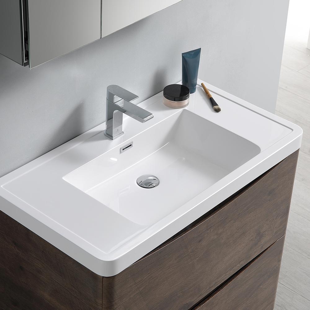 Fresca Tuscany 36" Rosewood Free Standing Modern Bathroom Vanity w/ Medicine Cabinet