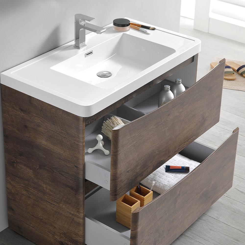 Fresca Tuscany 36" Rosewood Free Standing Modern Bathroom Vanity w/ Medicine Cabinet