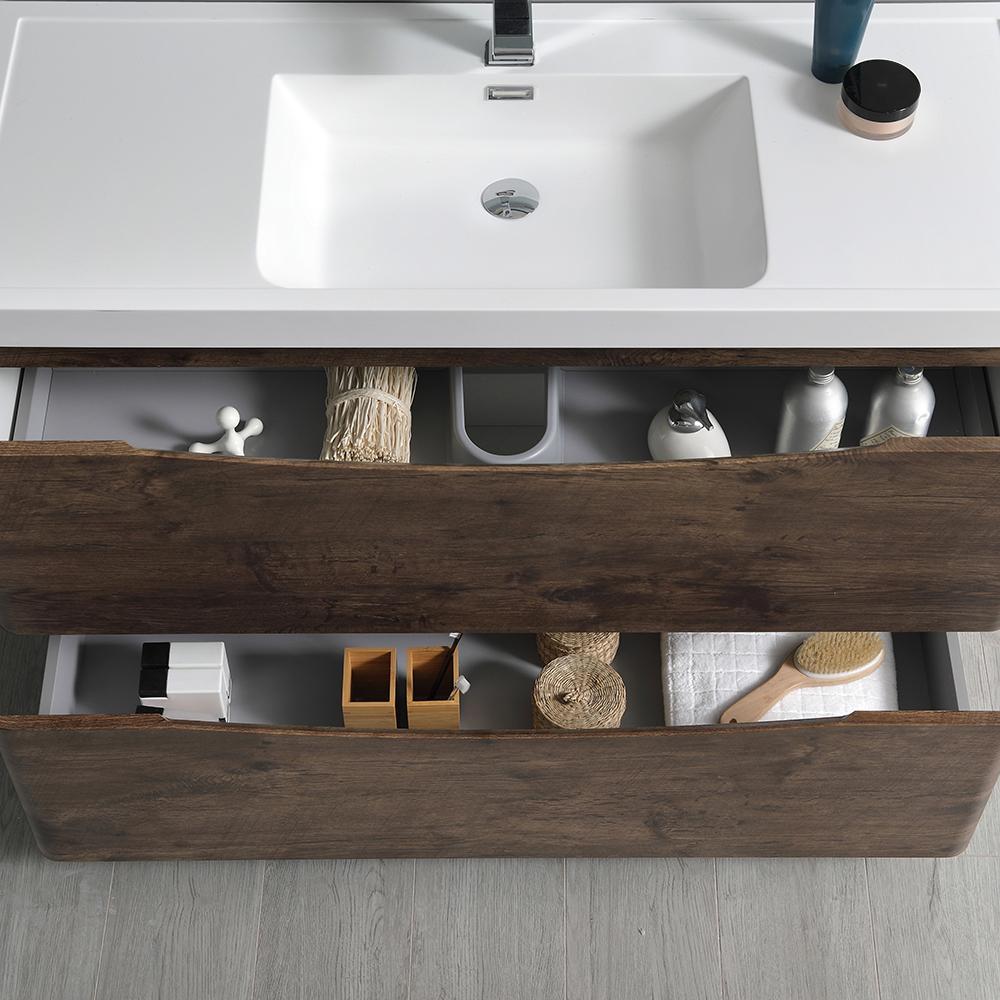 Fresca Tuscany 48" Rosewood Free Standing Modern Bathroom Vanity w/ Medicine Cabinet