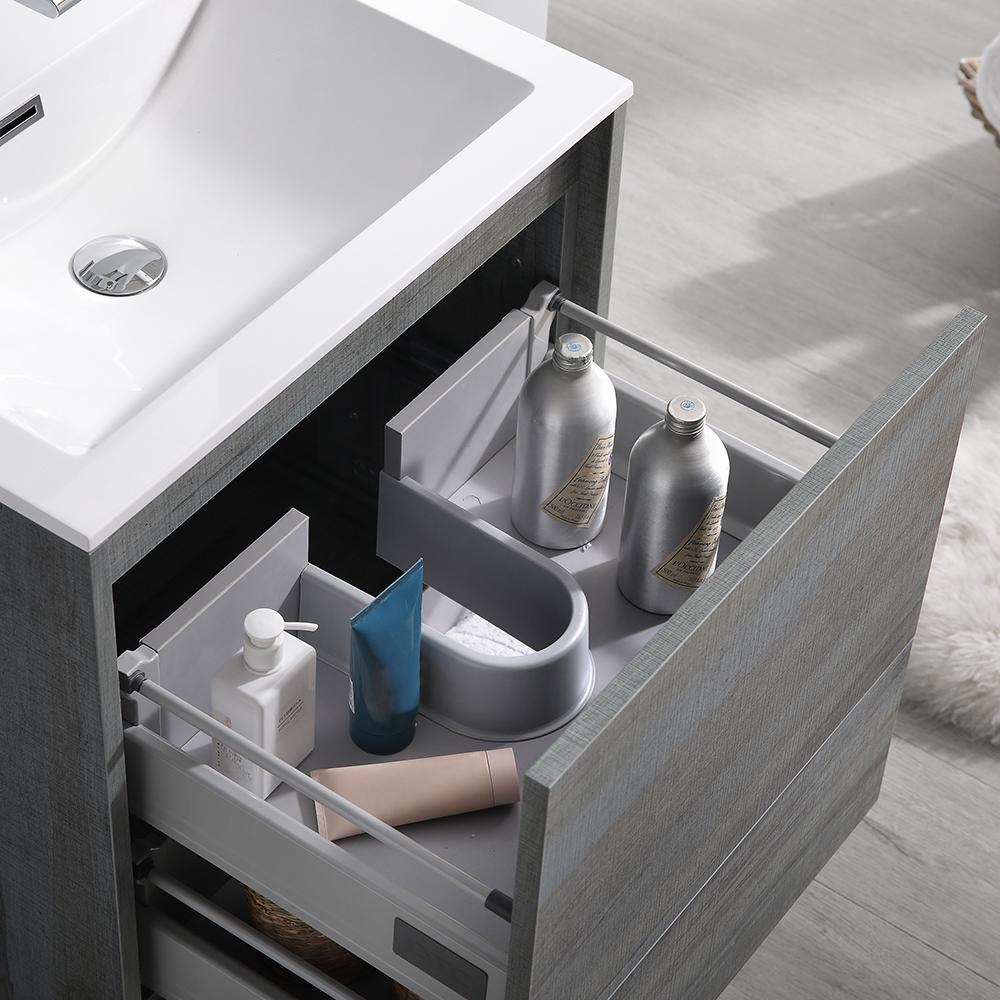 Fresca Catania 24" Ocean Gray Wall Hung Modern Bathroom Vanity w/ Medicine Cabinet