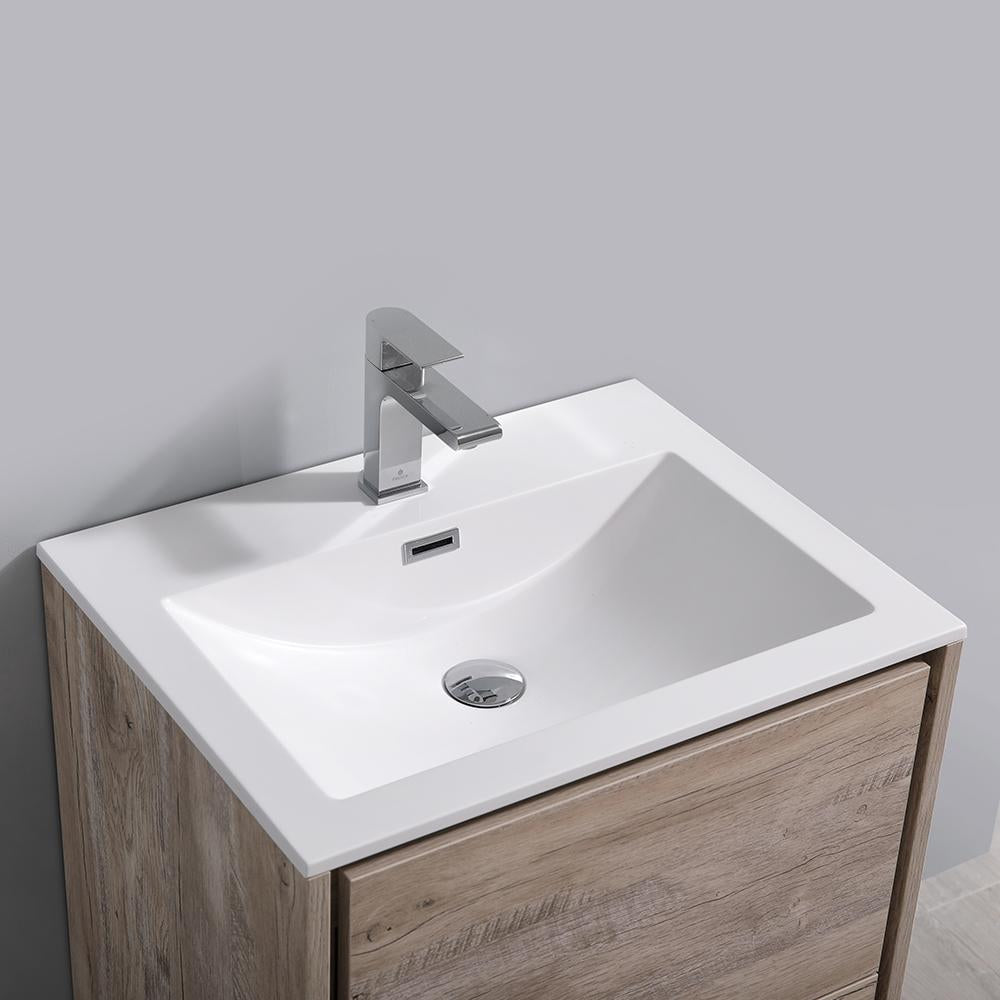 Fresca Catania 24" Rustic Natural Wood Wall Hung Modern Bathroom Vanity w/ Medicine Cabinet