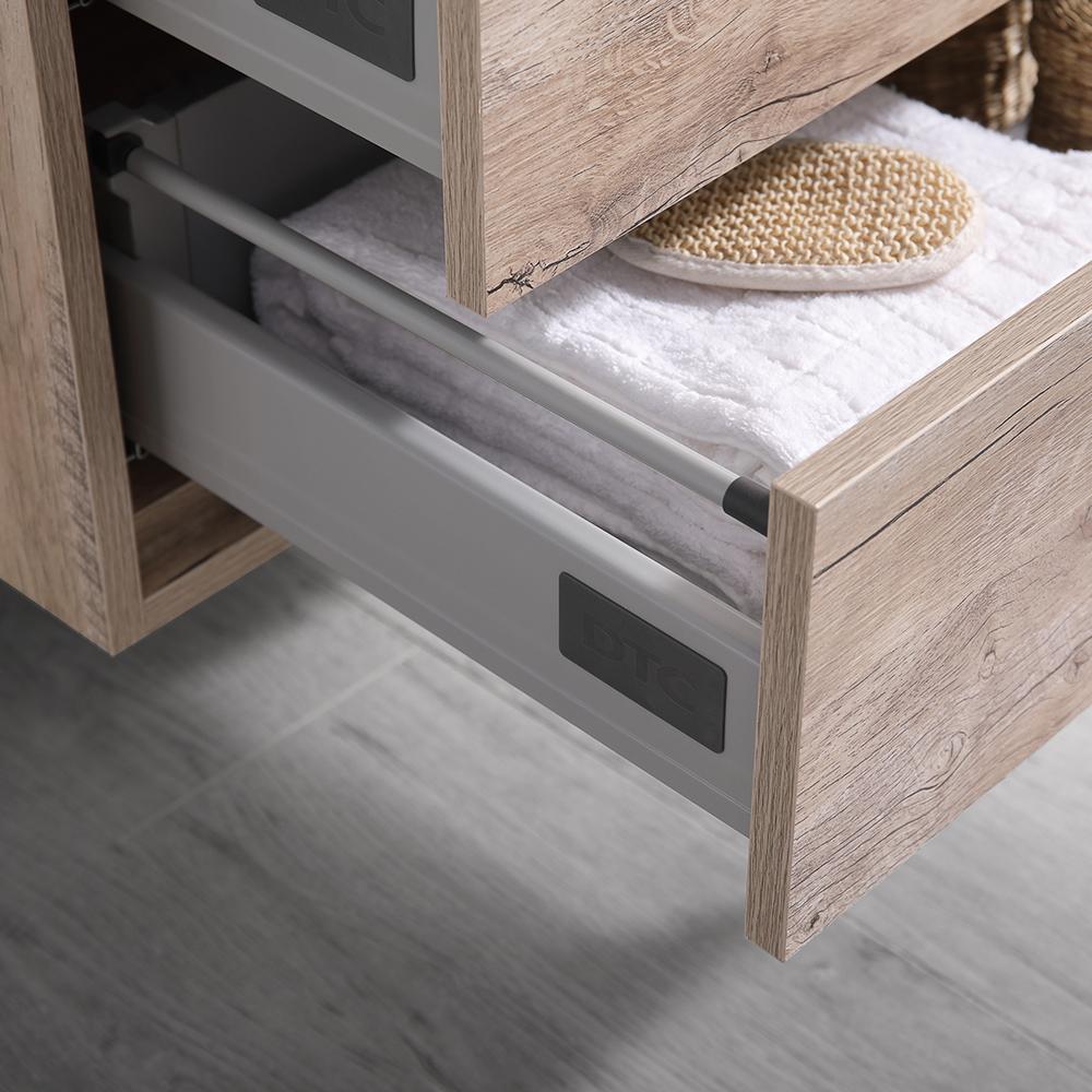 Fresca Catania 30" Rustic Natural Wood Wall Hung Modern Bathroom Vanity w/ Medicine Cabinet
