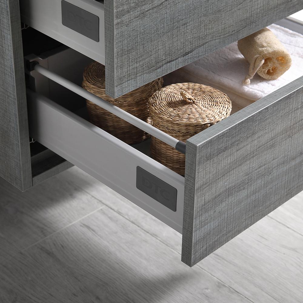 Fresca Catania 36" Ocean Gray Wall Hung Modern Bathroom Vanity w/ Medicine Cabinet