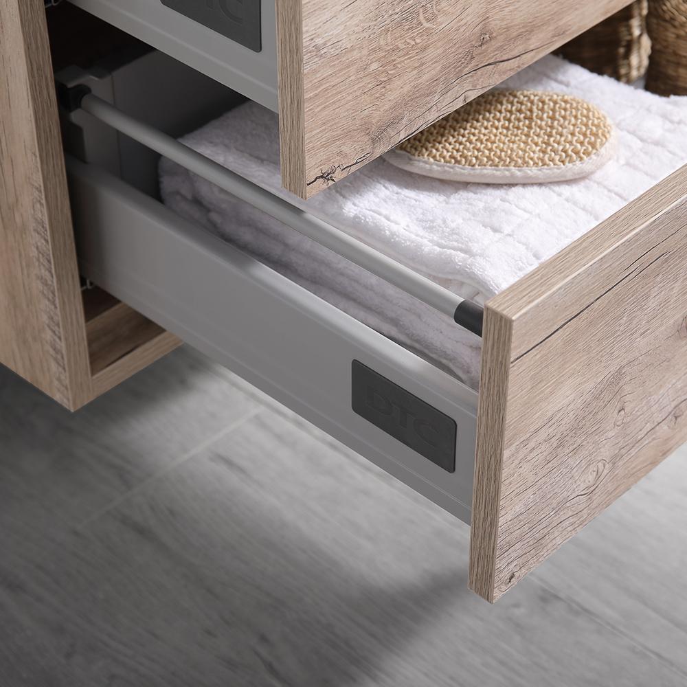 Fresca Catania 36" Rustic Natural Wood Wall Hung Modern Bathroom Vanity w/ Medicine Cabinet