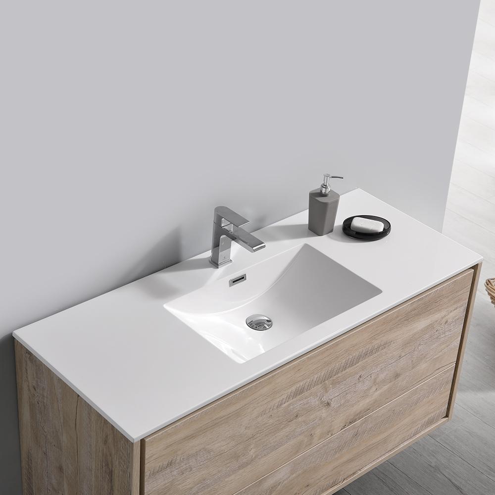 Fresca Catania 48" Rustic Natural Wood Wall Hung Modern Bathroom Vanity w/ Medicine Cabinet
