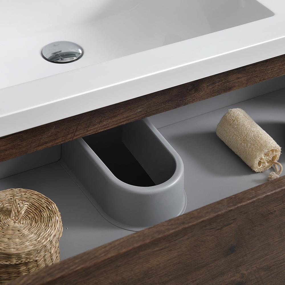 Fresca Lazzaro 60" Rosewood Free Standing Double Sink Modern Bathroom Vanity w/ Medicine Cabinet