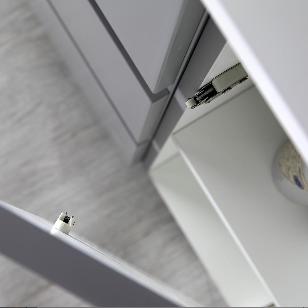 Fresca Lazzaro 48" Gray Free Standing Double Sink Modern Bathroom Vanity w/ Medicine Cabinet