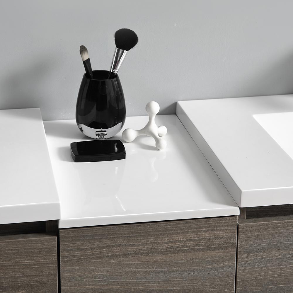Fresca Lazzaro 72" Gray Wood Free Standing Double Sink Modern Bathroom Vanity w/ Medicine Cabinet