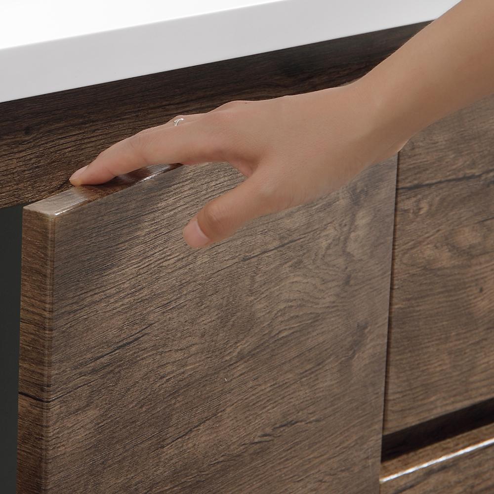 Fresca Lazzaro 72" Rosewood Free Standing Double Sink Modern Bathroom Vanity w/ Medicine Cabinet
