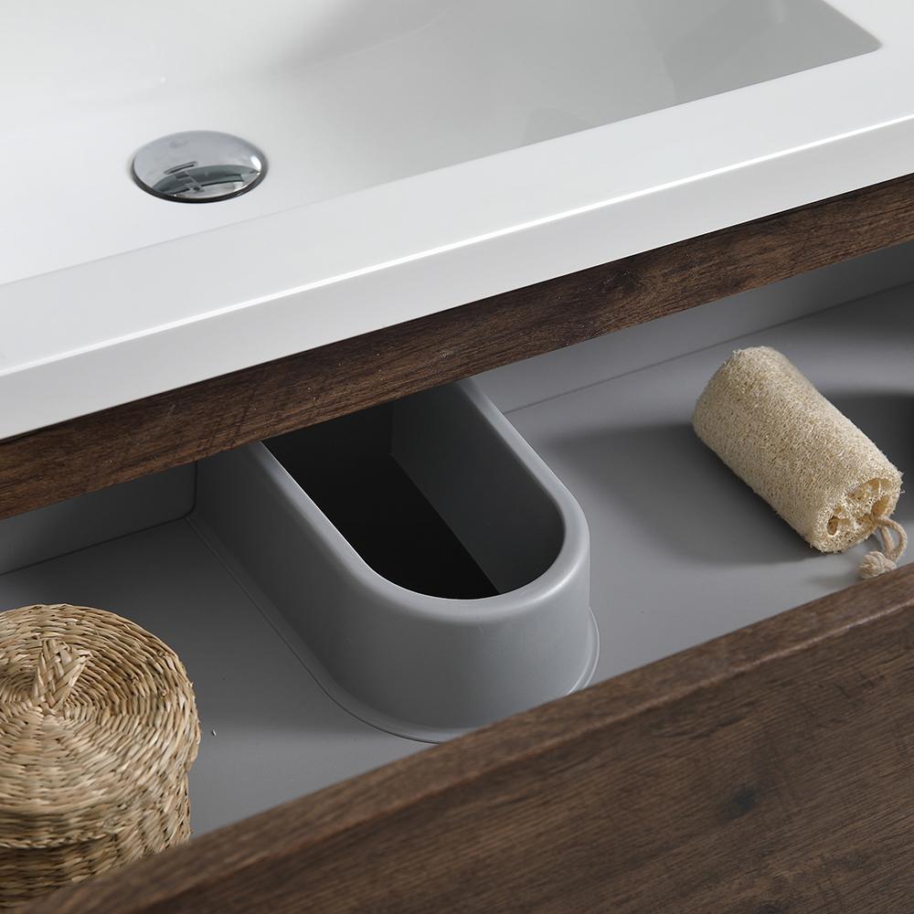 Fresca Lazzaro 60" Rosewood Free Standing Double Sink Modern Bathroom Vanity w/ Medicine Cabinet
