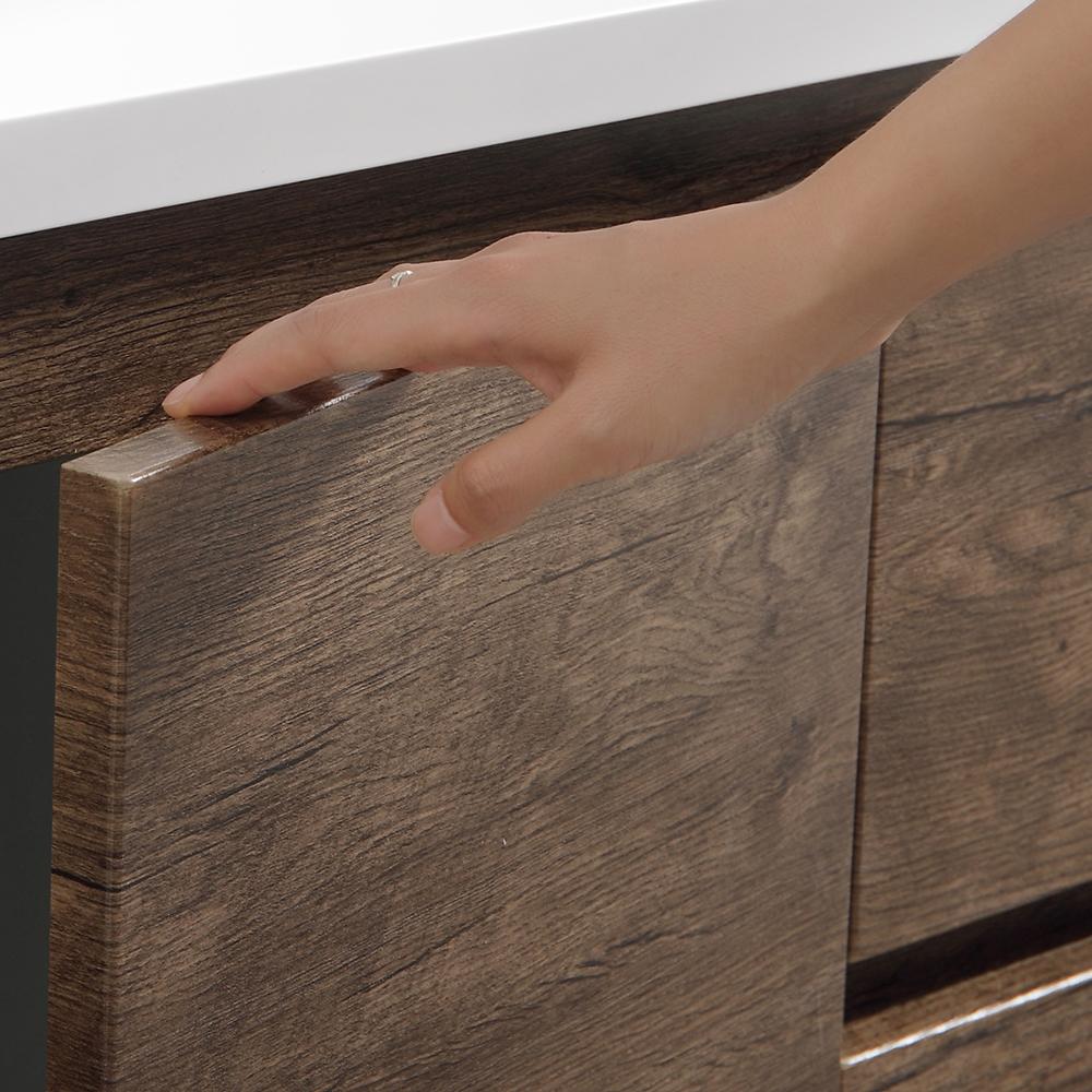 Fresca Lazzaro 84" Rosewood Free Standing Double Sink Modern Bathroom Vanity w/ Medicine Cabinet