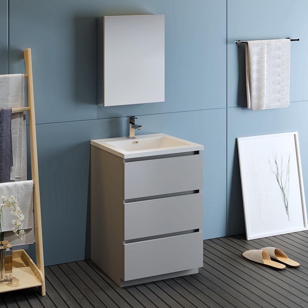 Fresca-Lazzaro-24"-Gray-Free-Standing-Modern-Bathroom-Vanity-w/-Medicine-Cabinet-(FVN9324GR)