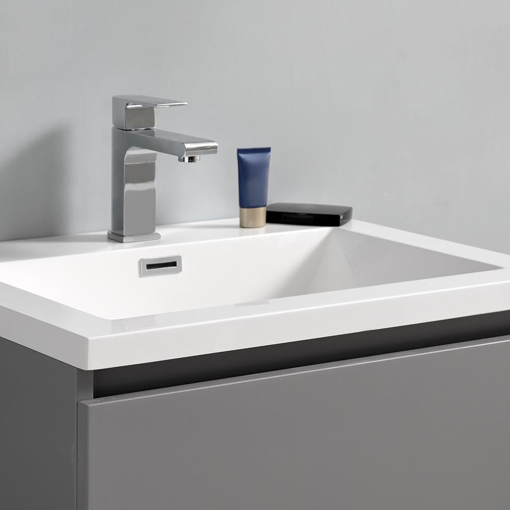 Fresca Lazzaro 24" Gray Free Standing Modern Bathroom Vanity w/ Medicine Cabinet