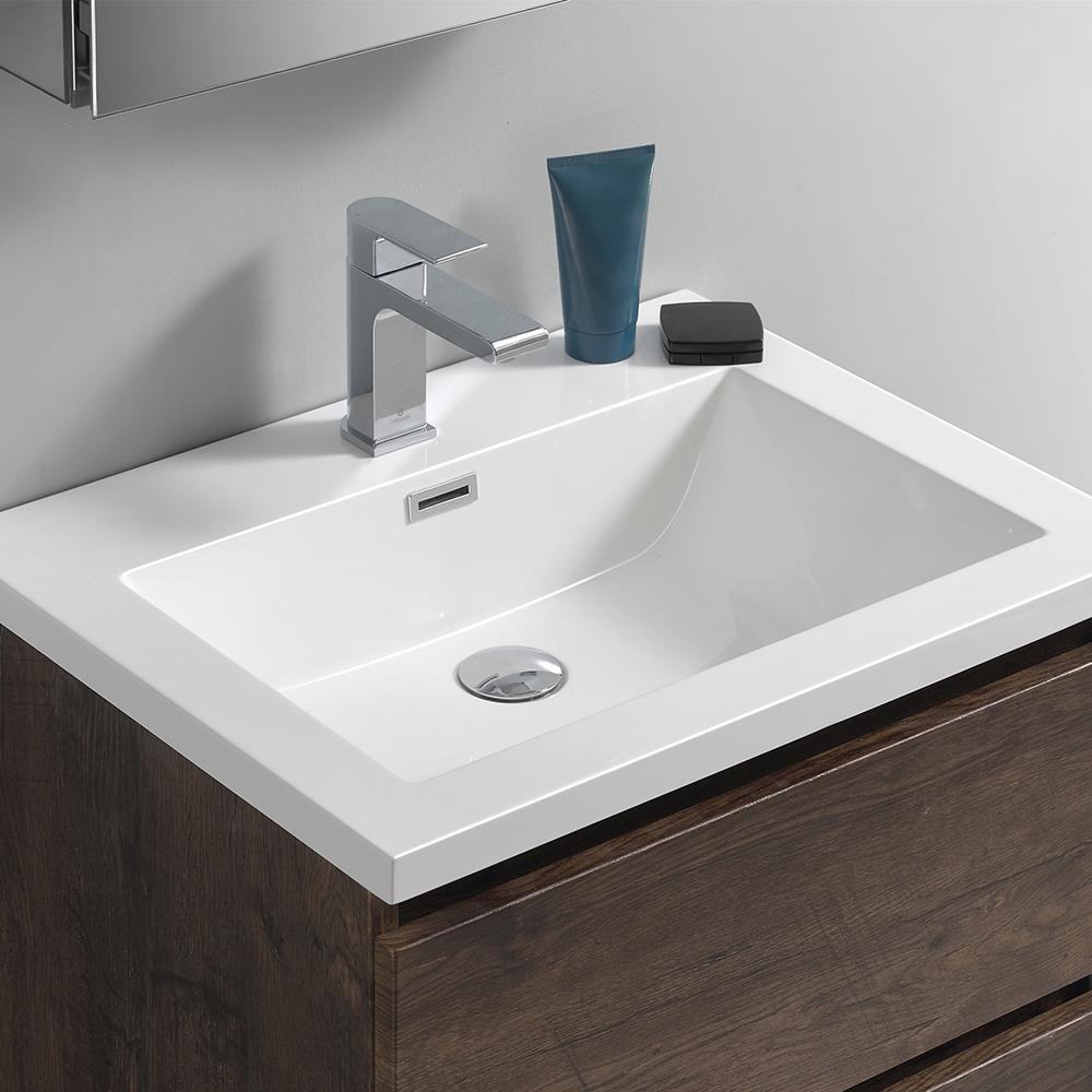 Fresca Lazzaro 24" Rosewood Free Standing Modern Bathroom Vanity w/ Medicine Cabinet