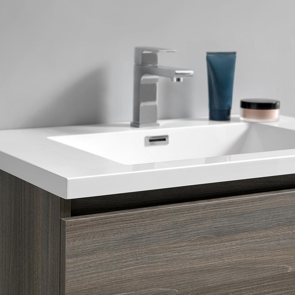 Fresca Lazzaro 30" Gray Wood Free Standing Modern Bathroom Vanity w/ Medicine Cabinet