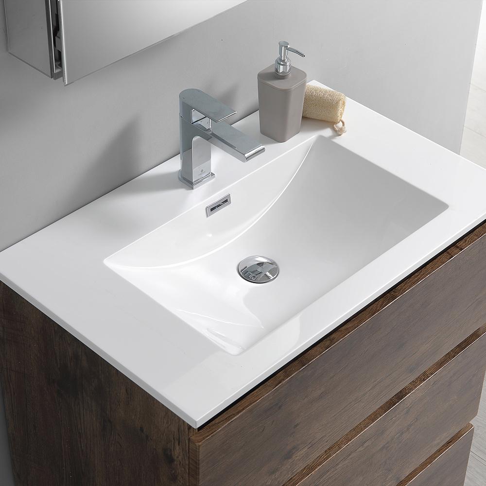 Fresca Lazzaro 30" Rosewood Free Standing Modern Bathroom Vanity w/ Medicine Cabinet