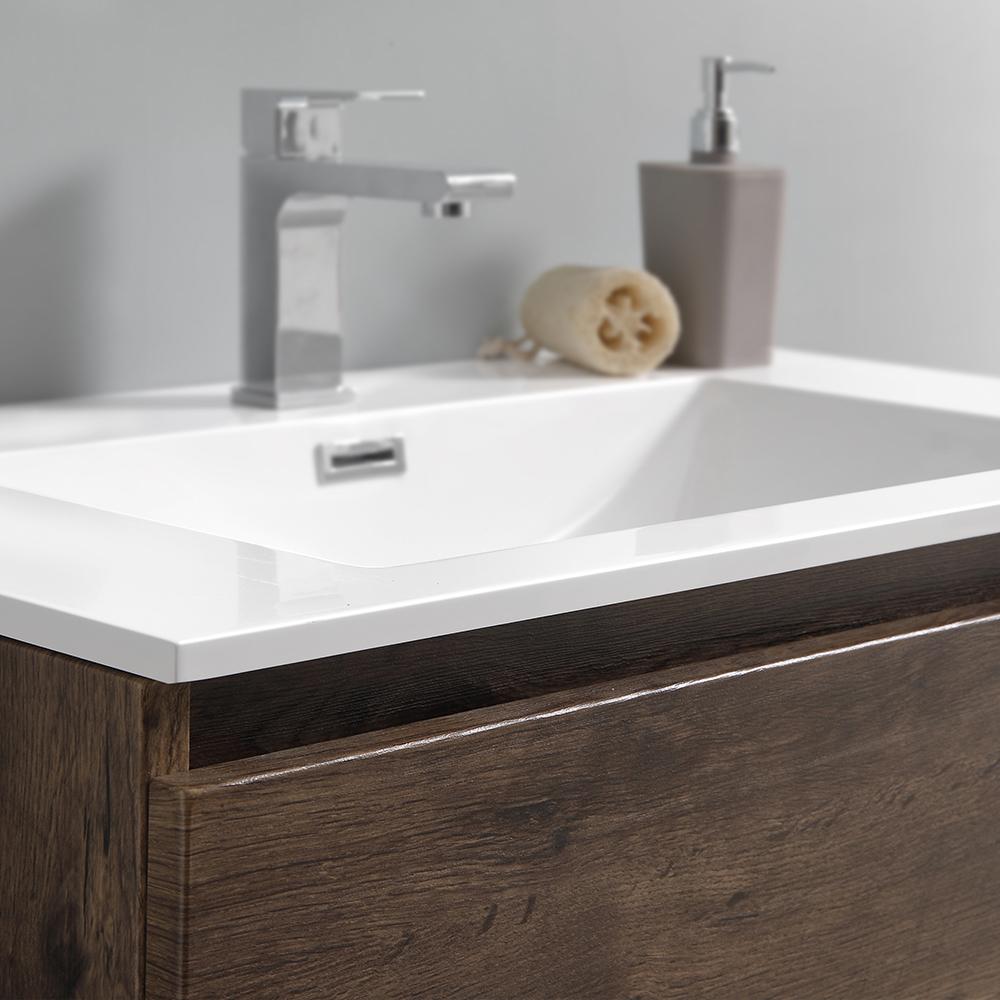 Fresca Lazzaro 30" Rosewood Free Standing Modern Bathroom Vanity w/ Medicine Cabinet