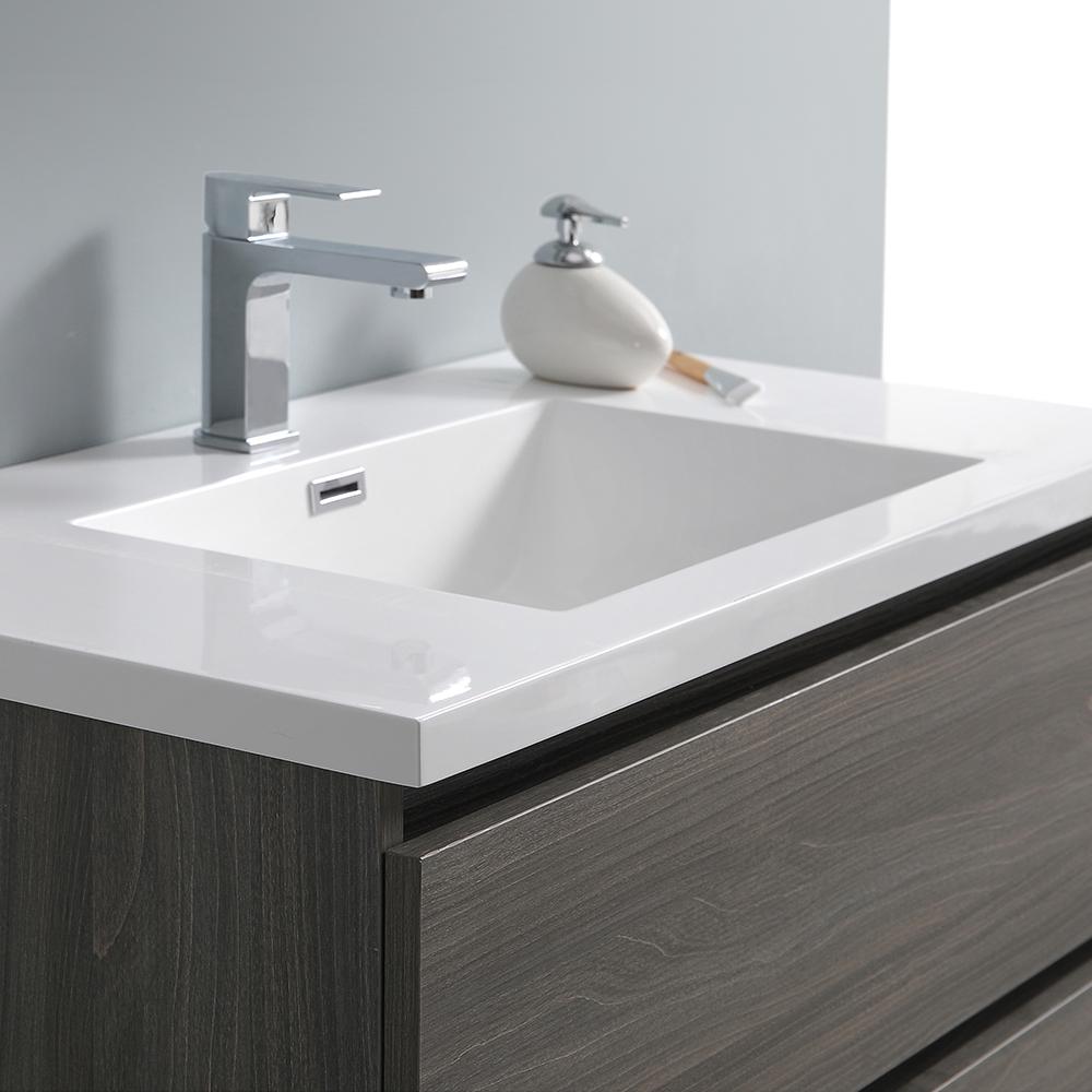 Fresca Lazzaro 36" Gray Wood Free Standing Modern Bathroom Vanity w/ Medicine Cabinet