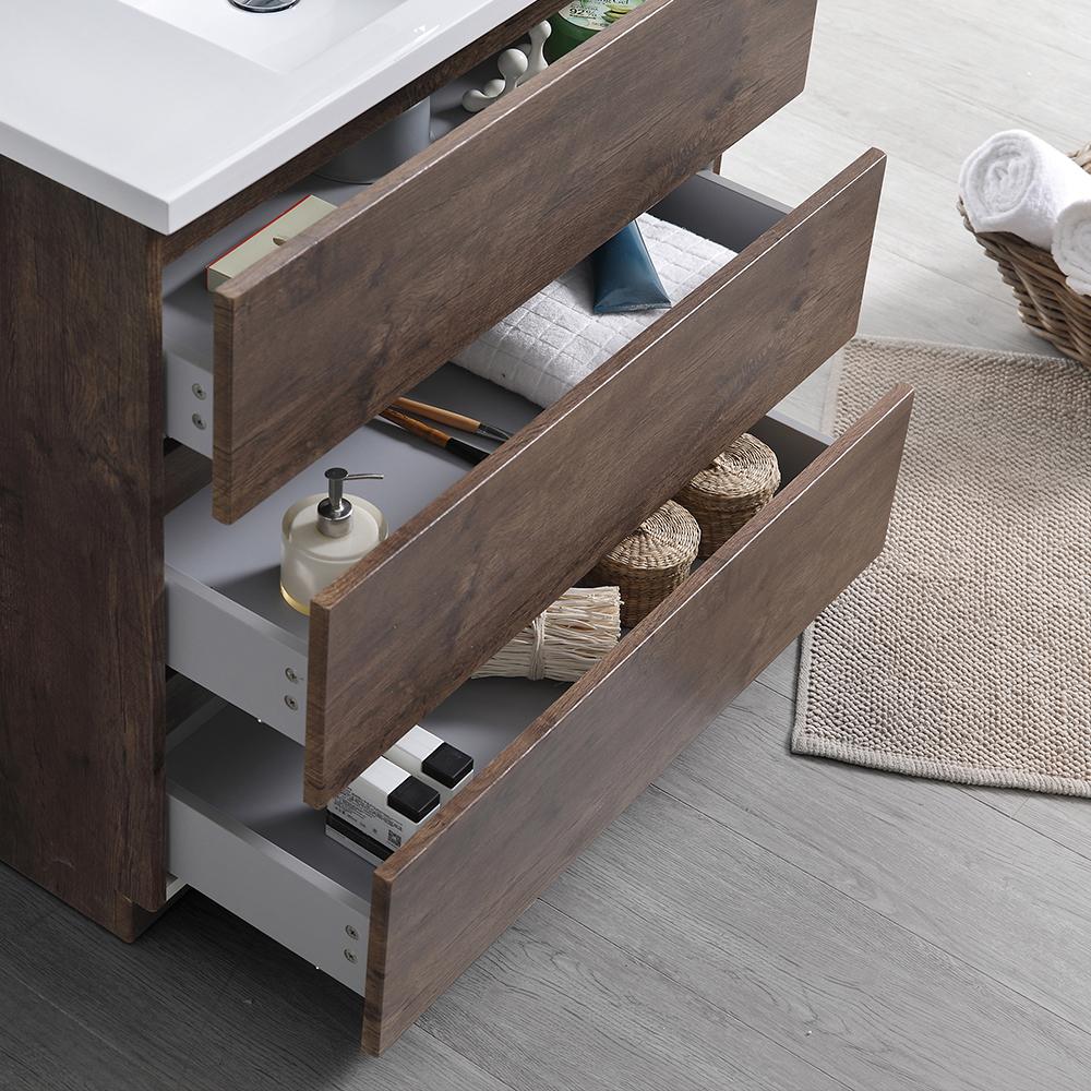 Fresca Lazzaro 36" Rosewood Free Standing Modern Bathroom Vanity w/ Medicine Cabinet