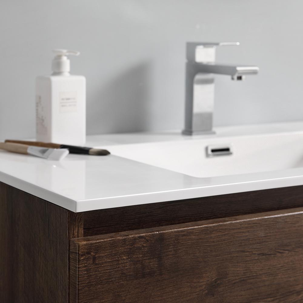 Fresca Lazzaro 36" Rosewood Free Standing Modern Bathroom Vanity w/ Medicine Cabinet