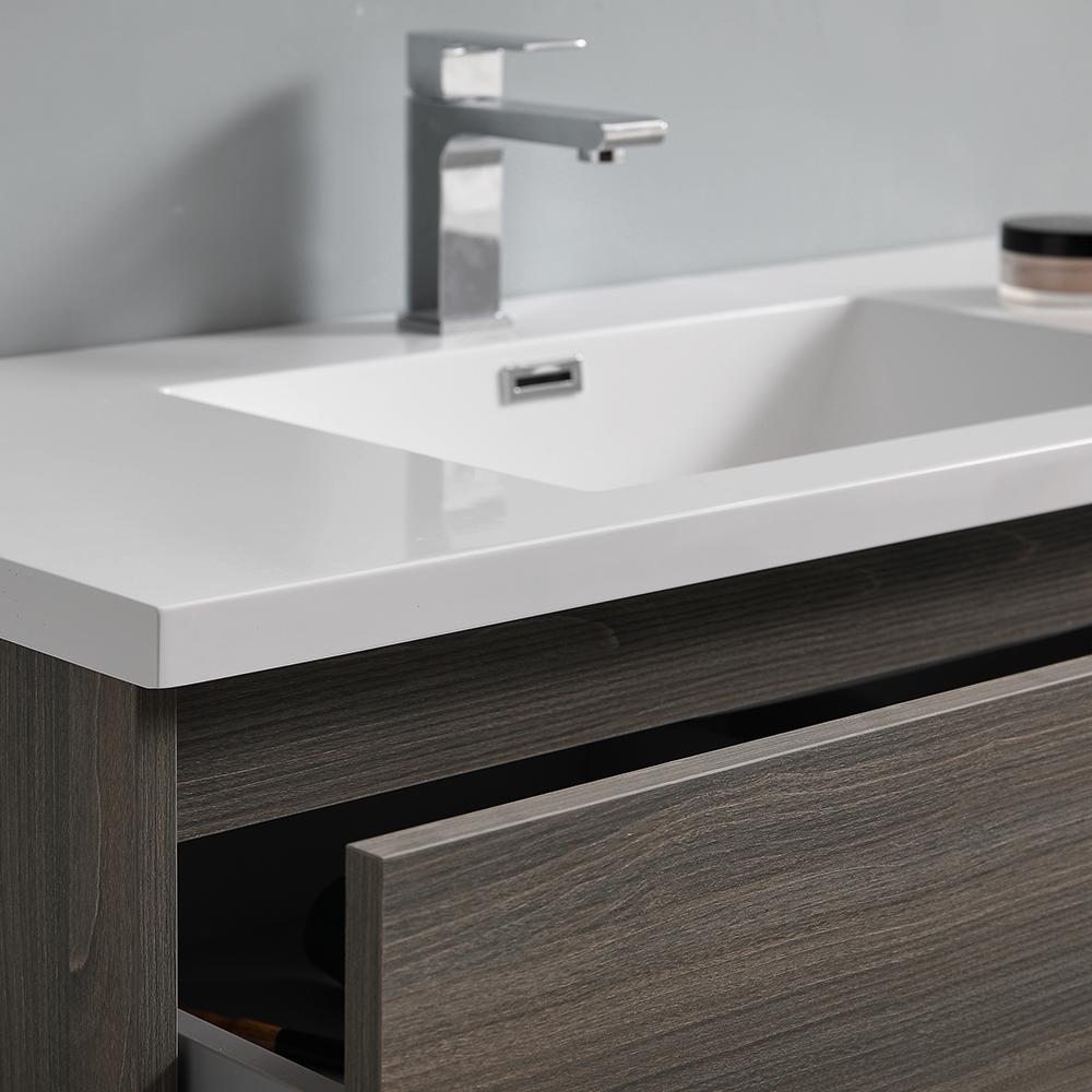 Fresca Lazzaro 42" Gray Wood Free Standing Modern Bathroom Vanity w/ Medicine Cabinet