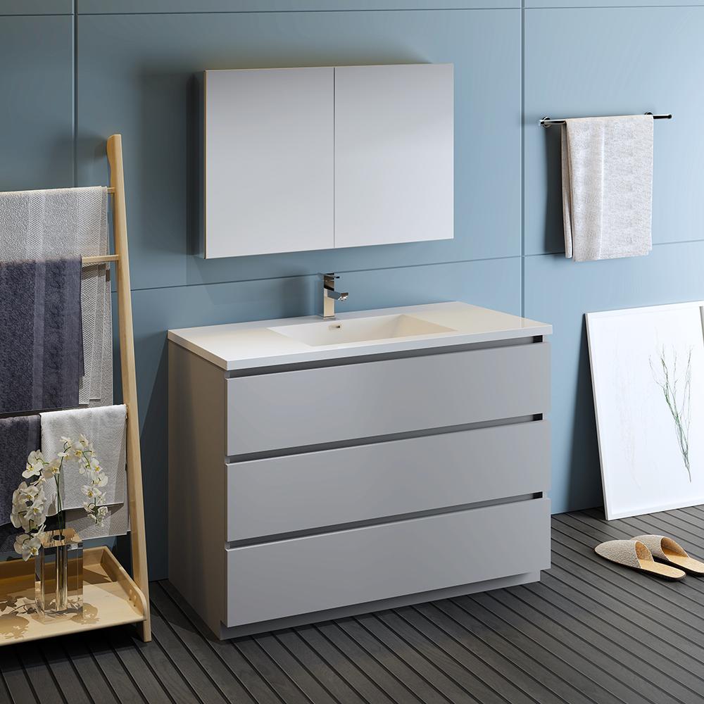 Fresca-Lazzaro-48"-Gray-Free-Standing-Modern-Bathroom-Vanity-w/-Medicine-Cabinet-(FVN9348GR)