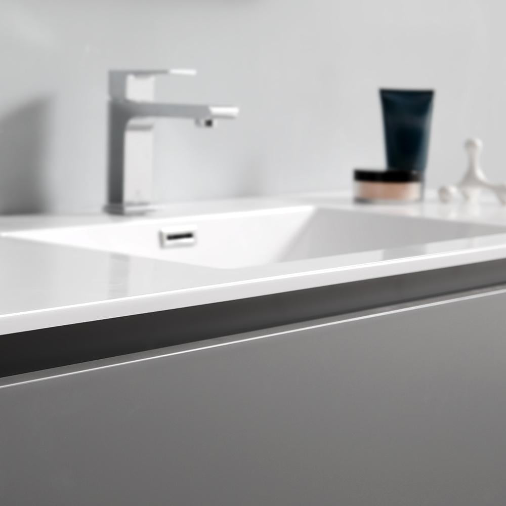Fresca Lazzaro 48" Gray Free Standing Modern Bathroom Vanity w/ Medicine Cabinet