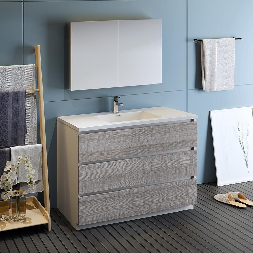 Fresca-Lazzaro-48"-Glossy-Ash-Gray-Free-Standing-Modern-Bathroom-Vanity-w/-Medicine-Cabinet-(FVN9348HA)
