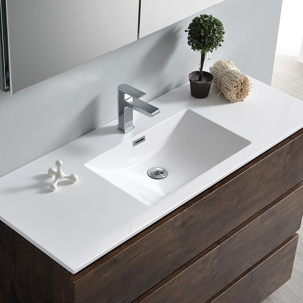 Fresca Lazzaro 48" Rosewood Free Standing Modern Bathroom Vanity w/ Medicine Cabinet