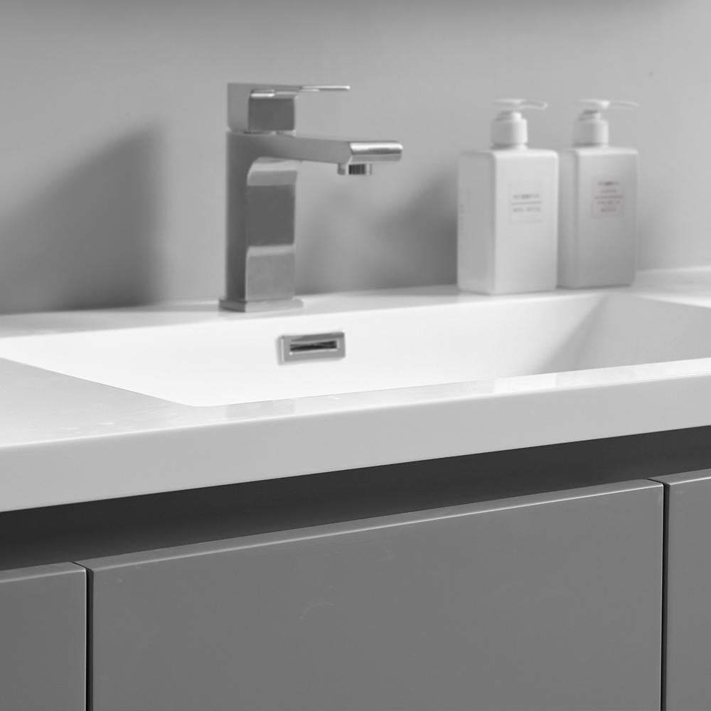 Fresca Lazzaro 60" Gray Free Standing Single Sink Modern Bathroom Vanity w/ Medicine Cabinet