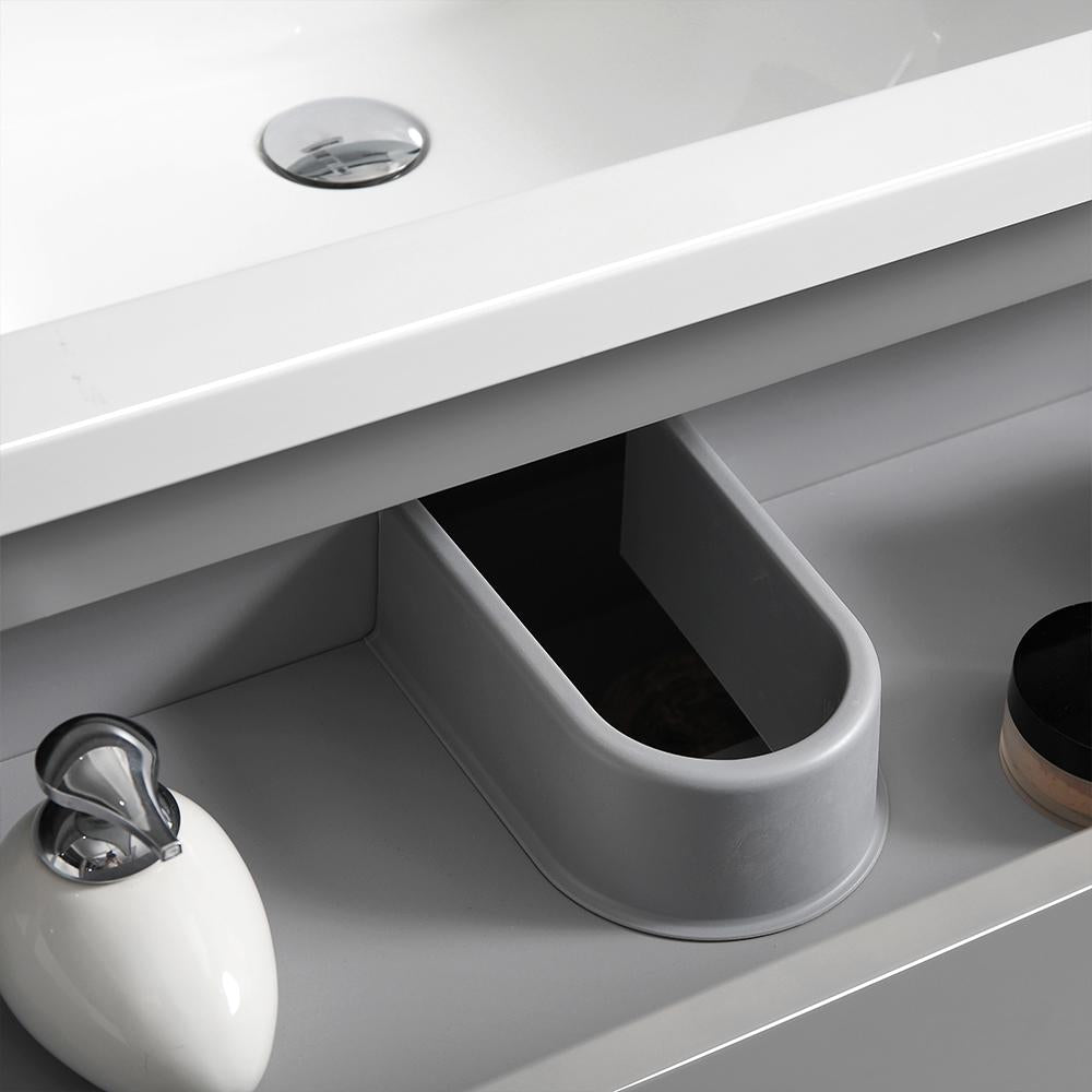 Fresca Lazzaro 60" Gray Free Standing Single Sink Modern Bathroom Vanity w/ Medicine Cabinet