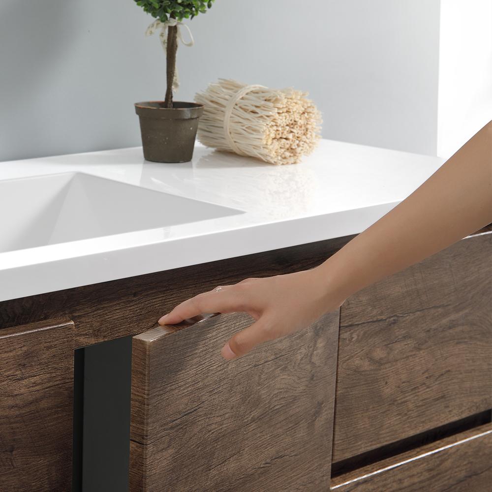 Fresca Lazzaro 60" Rosewood Free Standing Single Sink Modern Bathroom Vanity w/ Medicine Cabinet