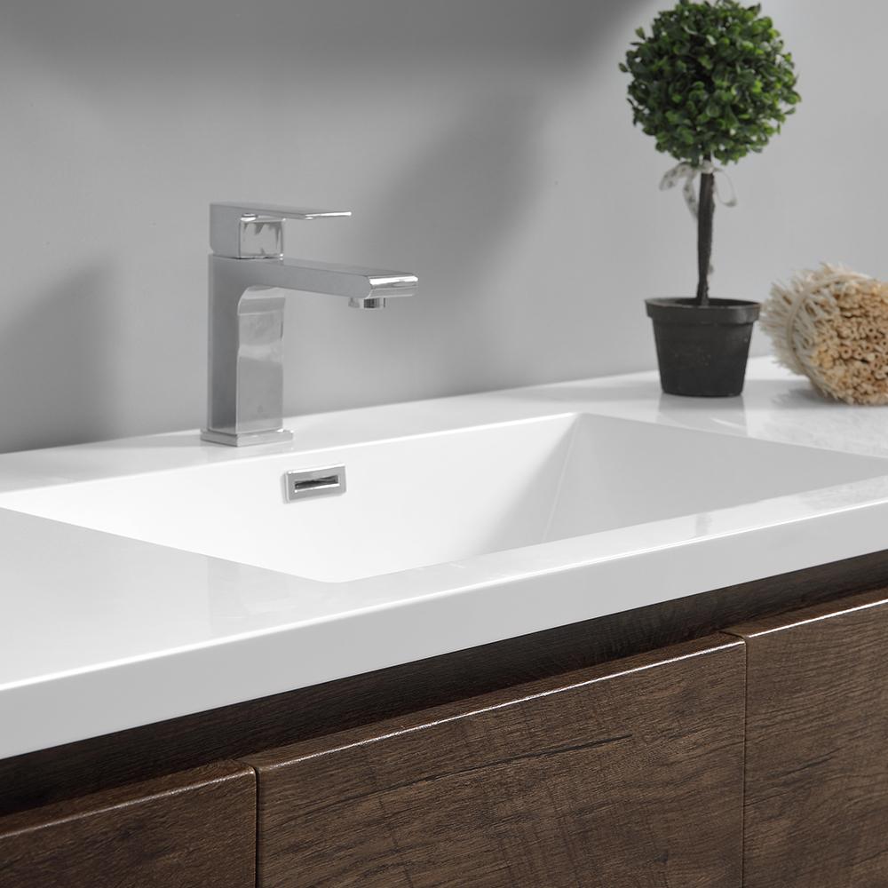 Fresca Lazzaro 60" Rosewood Free Standing Single Sink Modern Bathroom Vanity w/ Medicine Cabinet