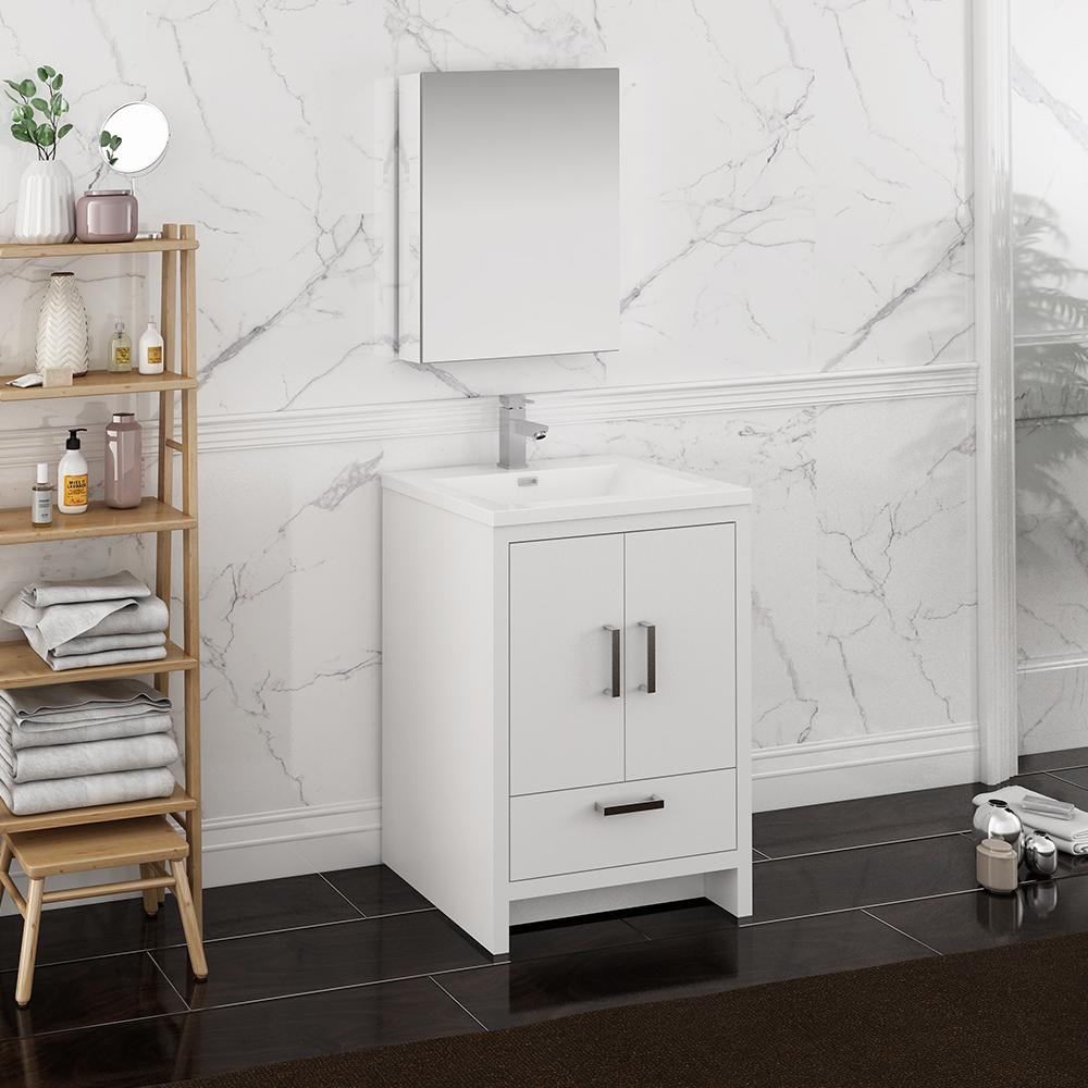 Fresca-Imperia-24"-Glossy-White-Free-Standing-Modern-Bathroom-Vanity-w/-Medicine-Cabinet-(FVN9424WH)