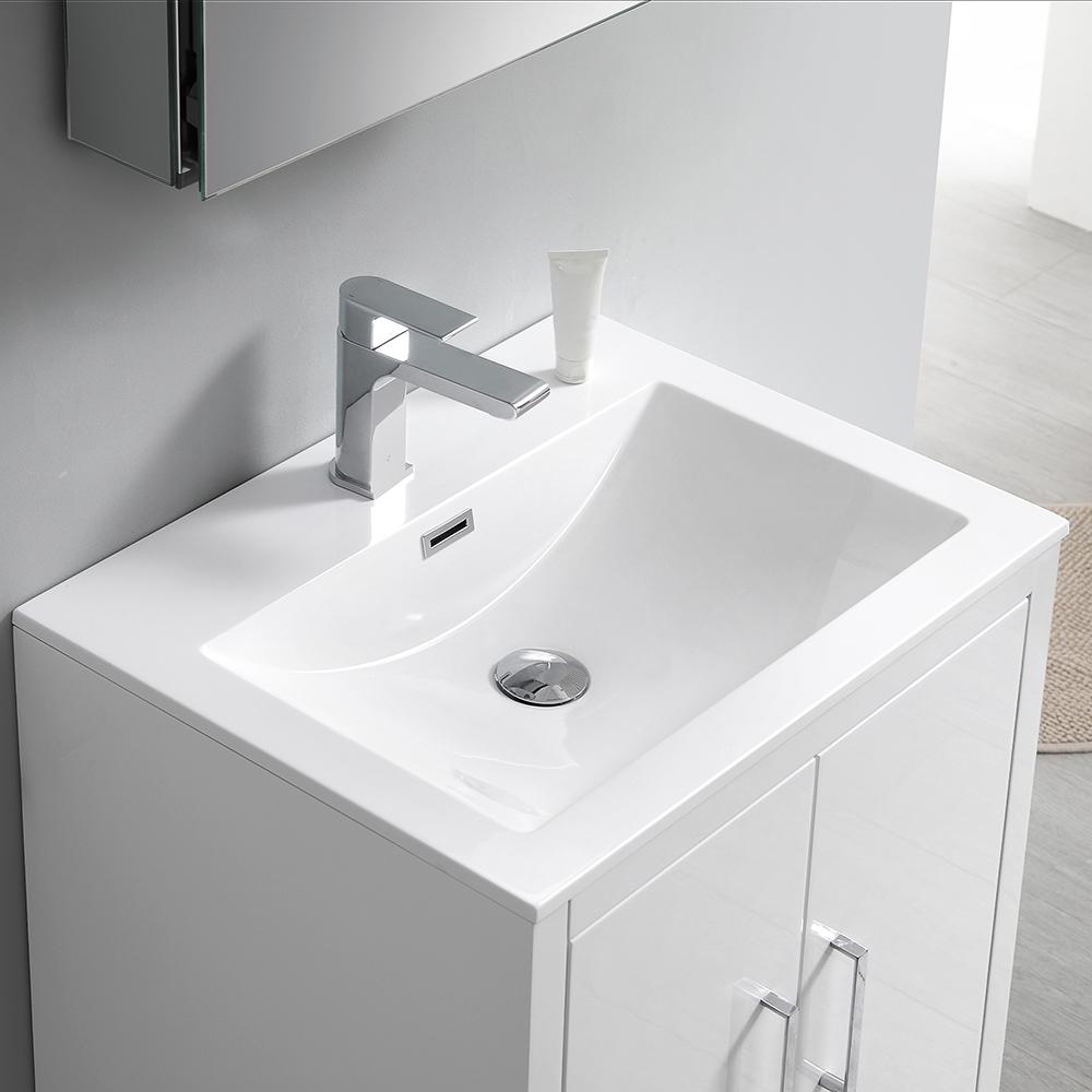 Fresca Imperia 24" Glossy White Free Standing Modern Bathroom Vanity w/ Medicine Cabinet