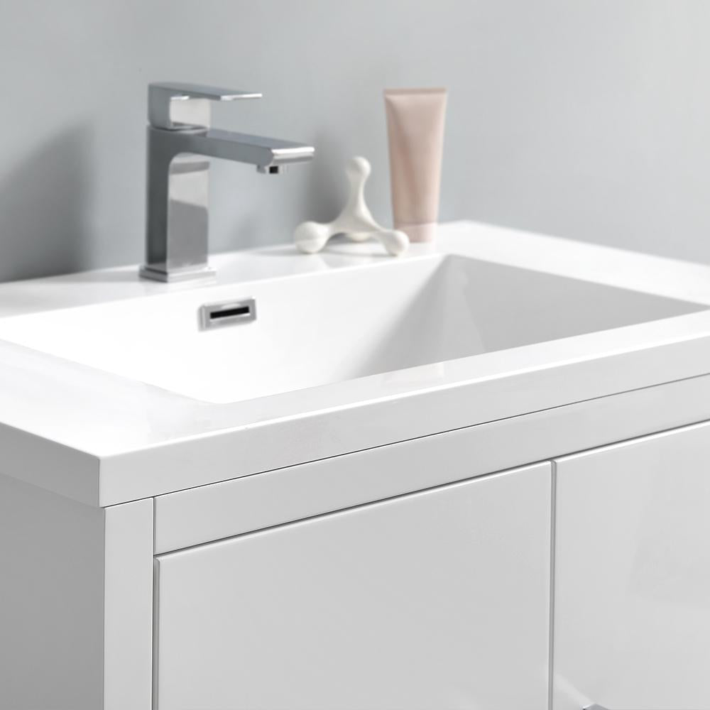 Fresca Imperia 30" Glossy White Free Standing Modern Bathroom Vanity w/ Medicine Cabinet