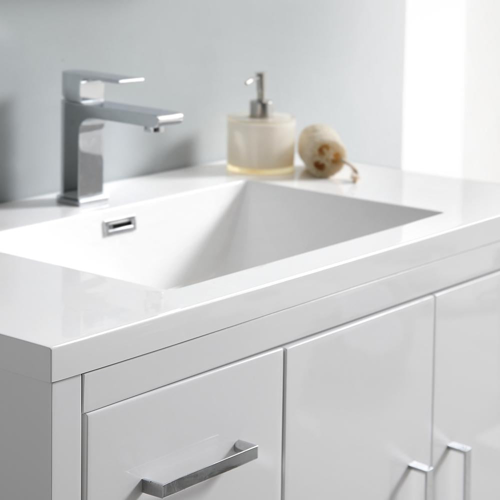Fresca Imperia 36" Glossy White Free Standing Modern Bathroom Vanity w/ Medicine Cabinet- Left Version