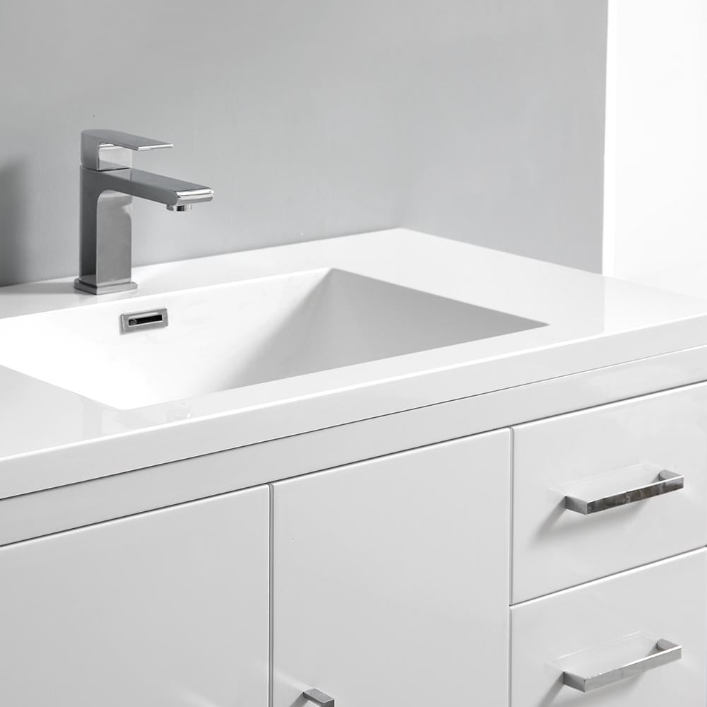 Fresca Imperia 36" Glossy White Free Standing Modern Bathroom Vanity w/ Medicine Cabinet - Right Version