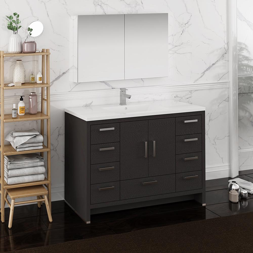 Fresca-Imperia-48"-Dark-Gray-Oak-Free-Standing-Modern-Bathroom-Vanity-w/-Medicine-Cabinet-(FVN9448DGO)