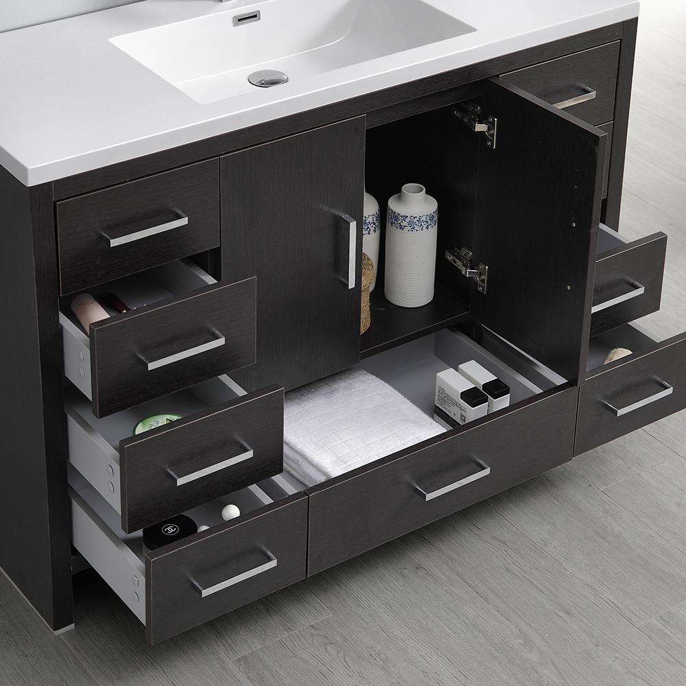 Fresca Imperia 48" Dark Gray Oak Free Standing Modern Bathroom Vanity w/ Medicine Cabinet