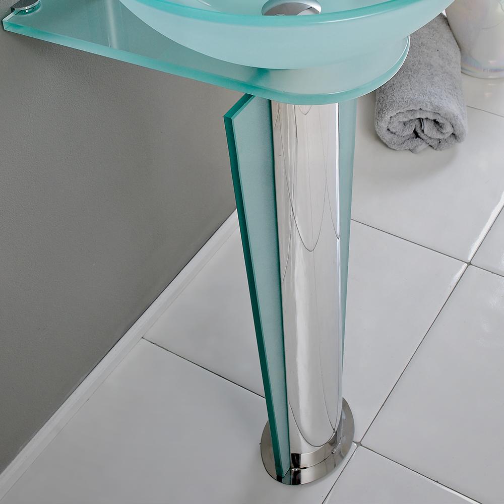 Fresca Vitale 17" Modern Glass Bathroom Vanity w/ Mirror