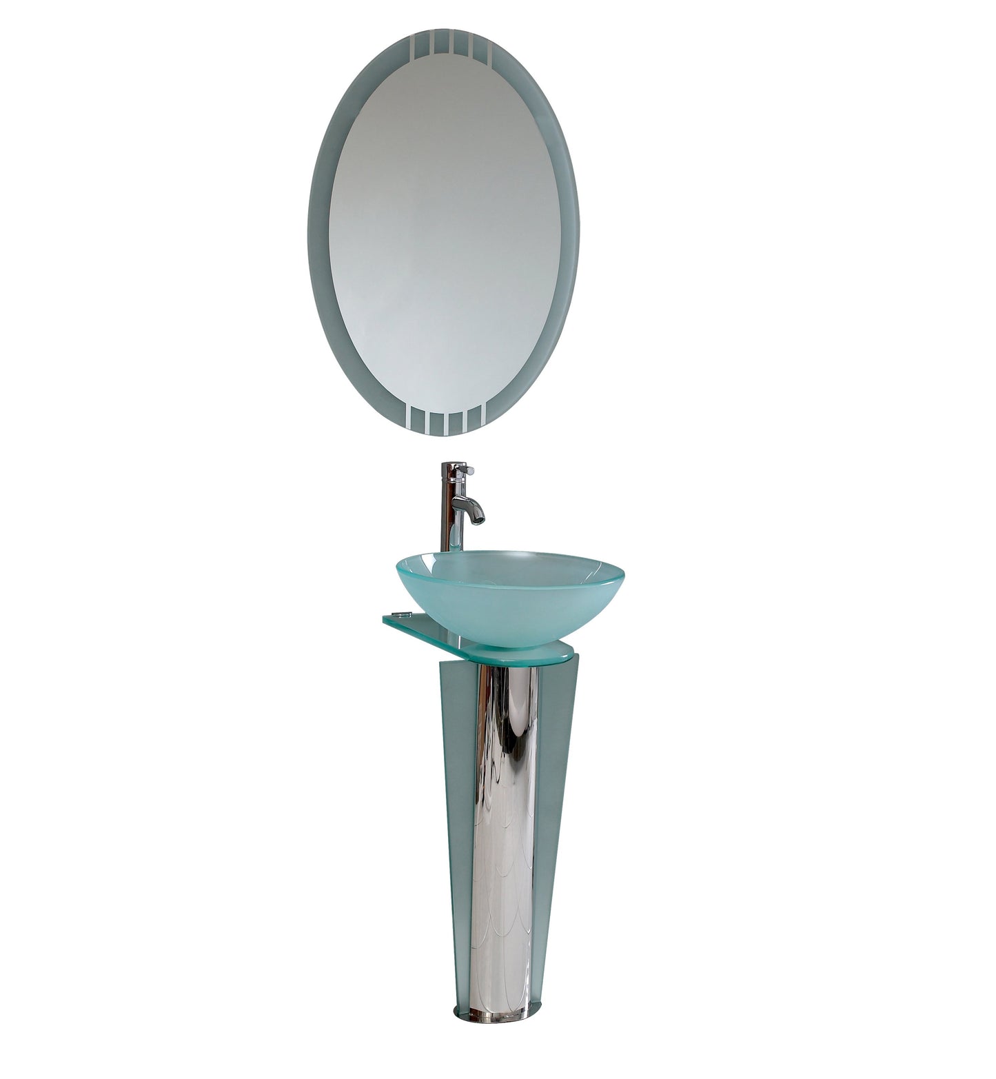 Fresca Vitale 17" Modern Glass Bathroom Vanity w/ Mirror