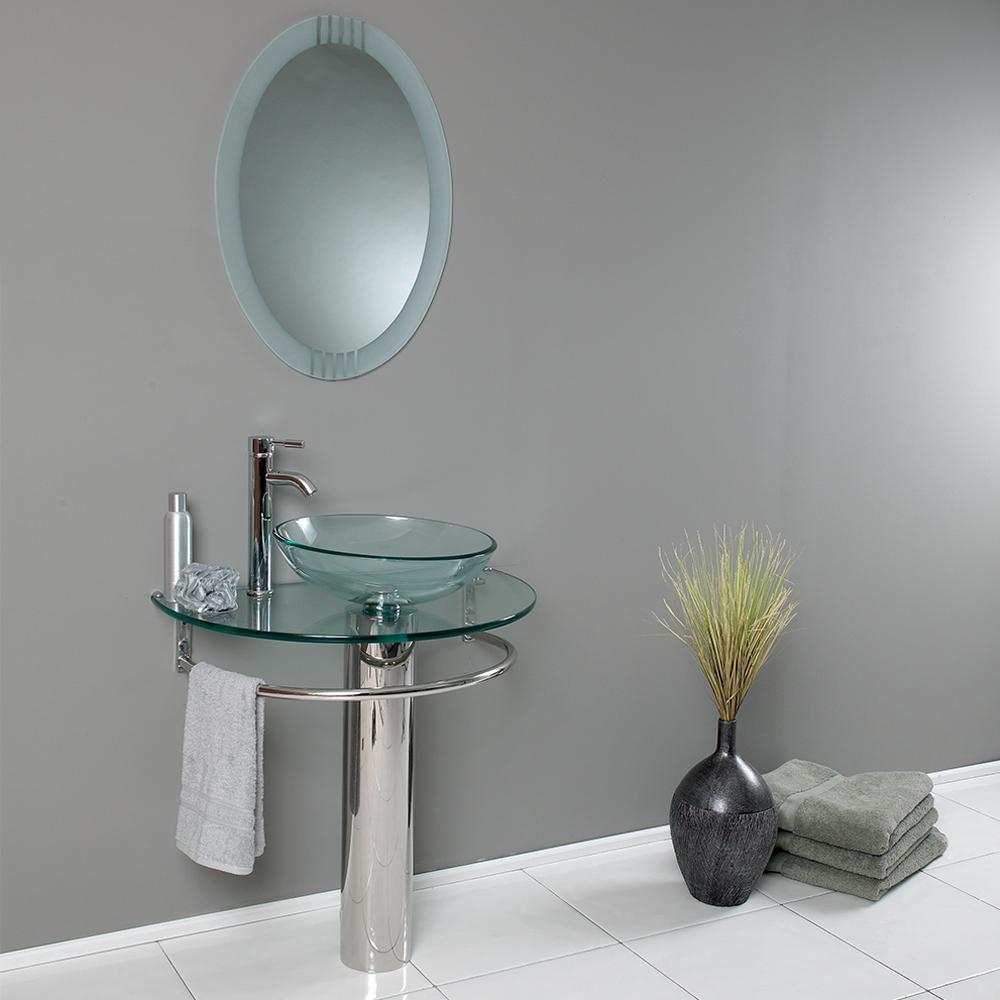 Fresca-Attrazione-30"-Modern-Glass-Bathroom-Vanity-w/-Frosted-Edge-Mirror-(FVN1060)