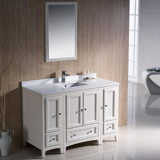 Fresca-Oxford-48"-Antique-White-Traditional-Bathroom-Vanity-(FVN20-122412AW)