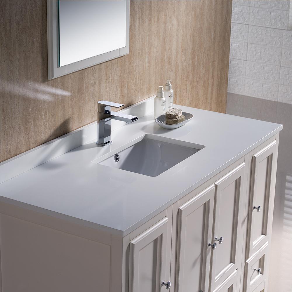 Fresca Oxford 48" Antique White Traditional Bathroom Vanity